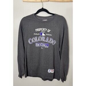 Majestic Authentic Collection-Colorado Rockies-MLB-Men’s Large Long Sleeve Gray